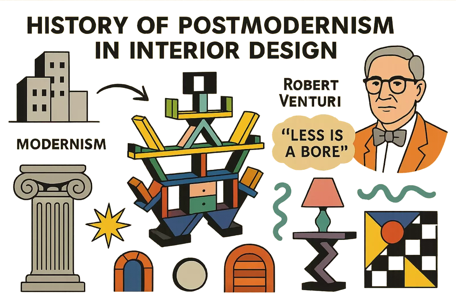 سبک پست‌مدرن در طراحی داخلی