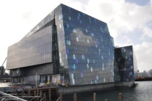 Harpa Concert Hall and Conference Centre in Reykjavik, Iceland, is designed by Henning Larsen Architects and Batteriid Archtects. Tha facade was developed by Henning Larsen Architects in collaboration with the artist Olafur Eliasson.