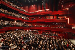 Opening concert. Harpa Concert Hall and Conference Centre in Reykjavik, Iceland, is designed by Henning Larsen Architects and Batteriid Archtects. Tha facade was developed by Henning Larsen Architects in collaboration with the artist Olafur Eliasson.