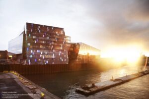 Harpa Concert Hall and Conference Centre in Reykjavik, Iceland, is designed by Henning Larsen Architects and Batteriid Archtects. Tha facade was developed by Henning Larsen Architects in collaboration with the artist Olafur Eliasson.