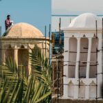 ادامه عملیات مرمت بادگیرهای فرسوده در بندر تاریخی لافت