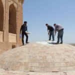 مرمت بام تربت خانه گنبد سلطانیه در حال انجام است